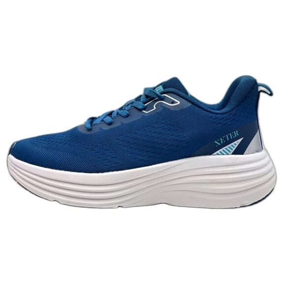 Teal Blue Mesh Running Shoes with Cushioned Sole